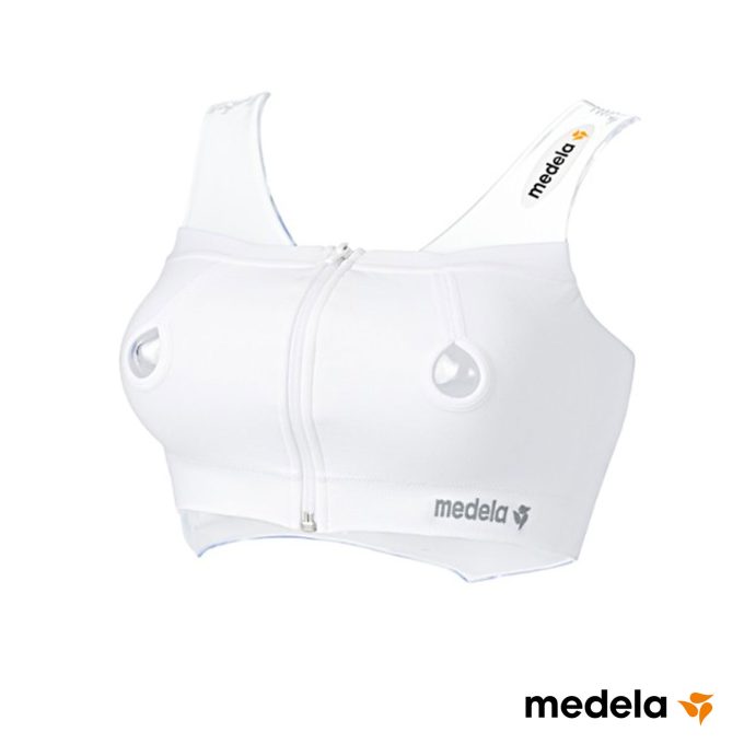 Medela Comfy, Reggiseno Gravidanza E Allattamento, Con Fascia Super Elastica, Tessuto Leggero E Traspirante, Si Adatta Al Seno, Crea Una Silhouette Gradevole, Taglia L, Bianco, M Donna