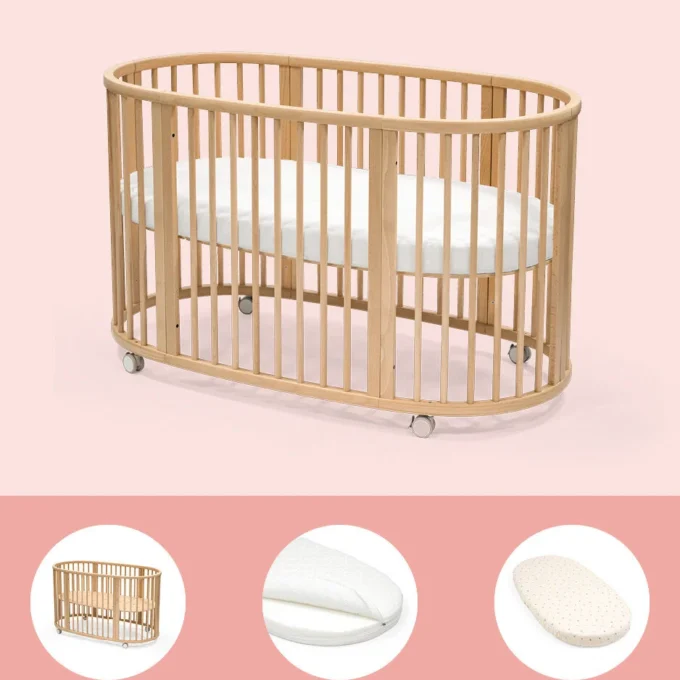 STOKKE BUNDLE SLEEPI LETTO + MATERASSO + LENZUOLO BIANCO