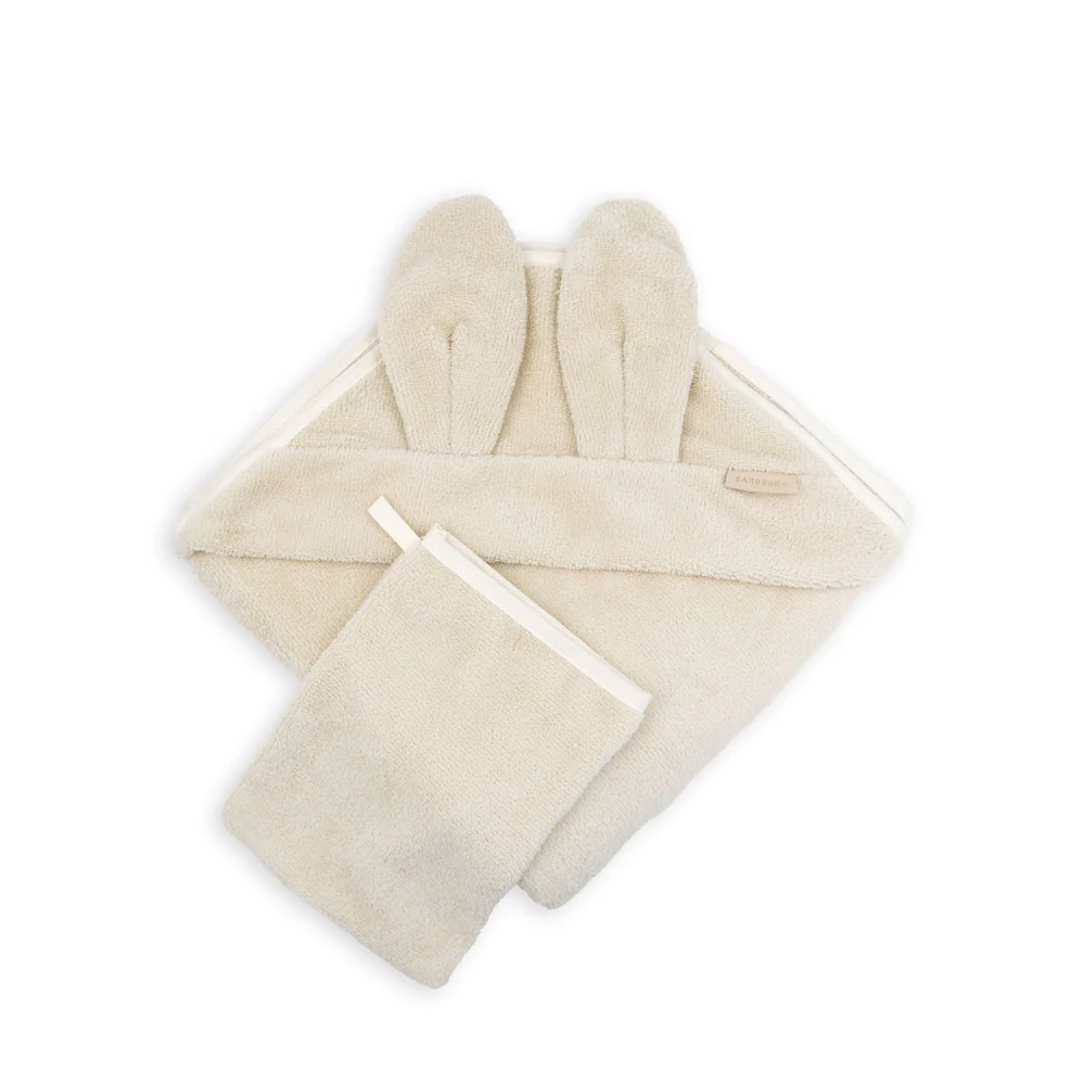 BAMBOOM ASCIUGAMANO NEONATO CON ORECCHIE + GUANTO NUOVI COLORI