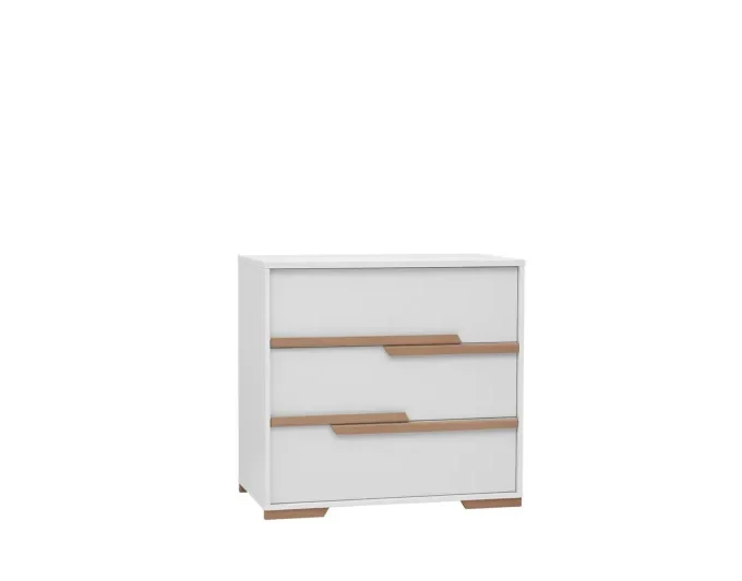PINIO CASSETTIERA 3 CASSETTI COLLEZIONE SNAP BIANCO/NATURALE
