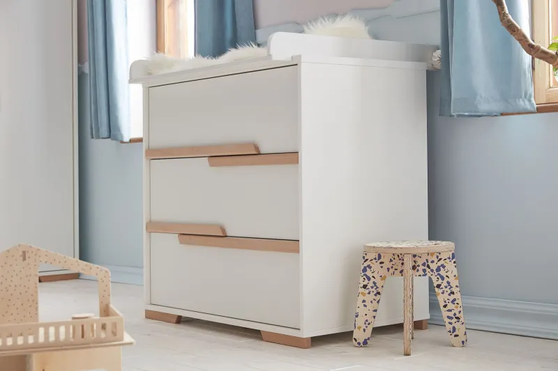 PINIO CASSETTIERA 3 CASSETTI COLLEZIONE SNAP BIANCO/NATURALE - immagine 2